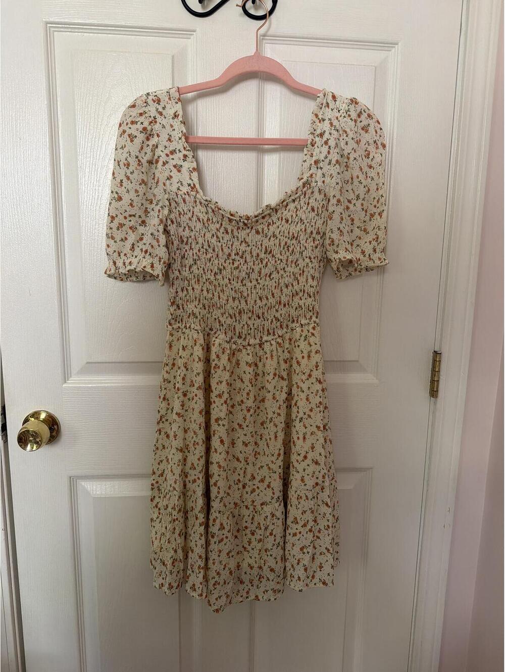 Mine Floral Mini Dress with Puff Sleeves size M